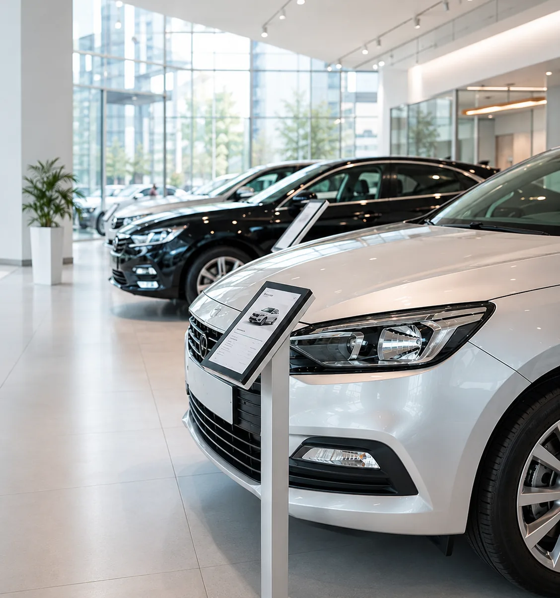 New cars on the floor of an authorised showroom in Brunei